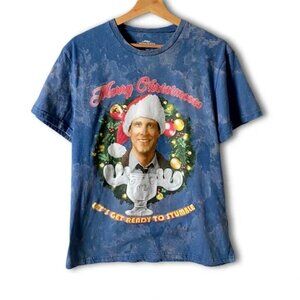 Custom Bleached National Lampoon's Christmas Vacation Men's Graphic T-Shirt